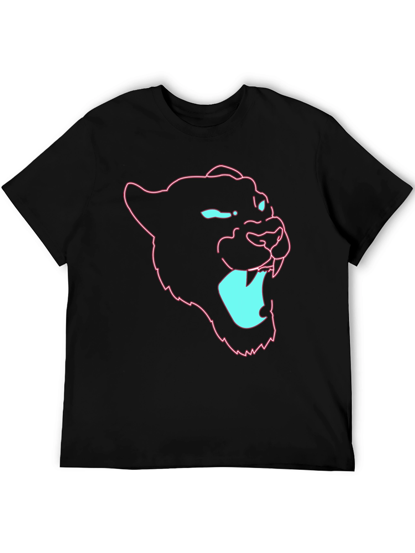 Neon Panther Graphic Tee - Mens Black T-Shirt