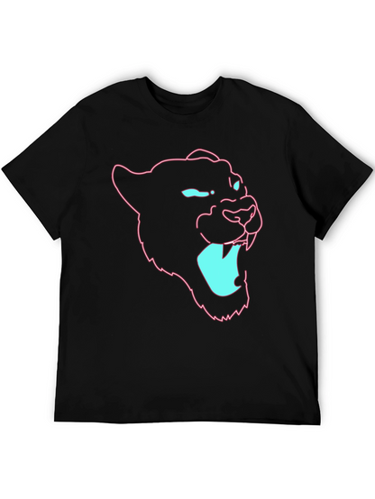 Neon Panther Graphic Tee - Mens Black T-Shirt