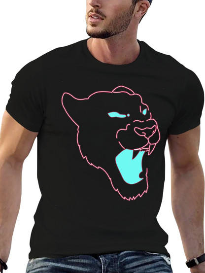 Neon Panther Graphic Tee - Mens Black T-Shirt