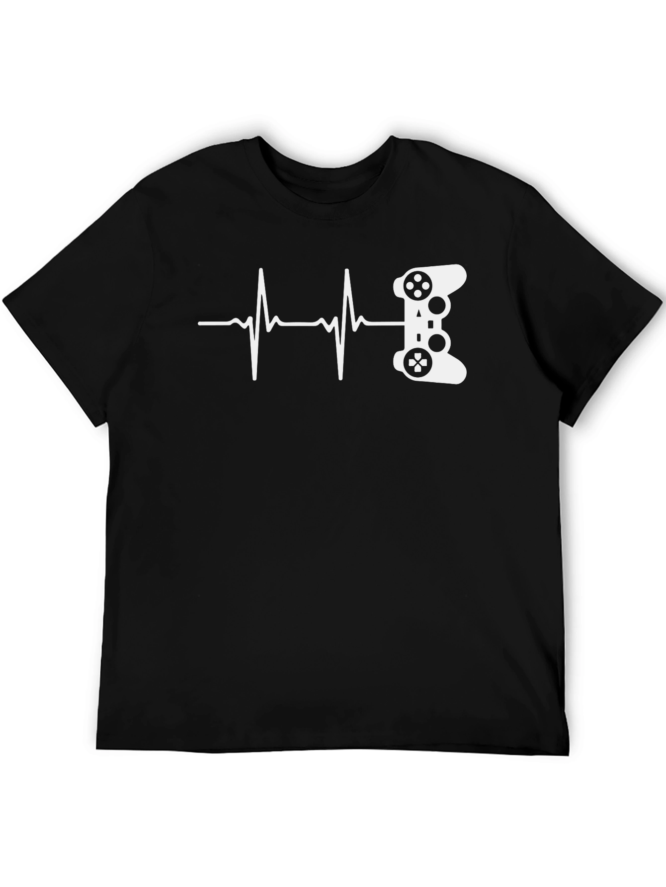 Gamer Heartbeat T-Shirt - Black Cotton Graphic Tee