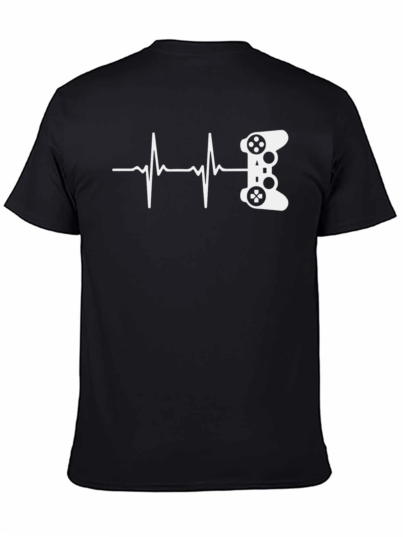 Gamer Heartbeat T-Shirt - Black Cotton Graphic Tee
