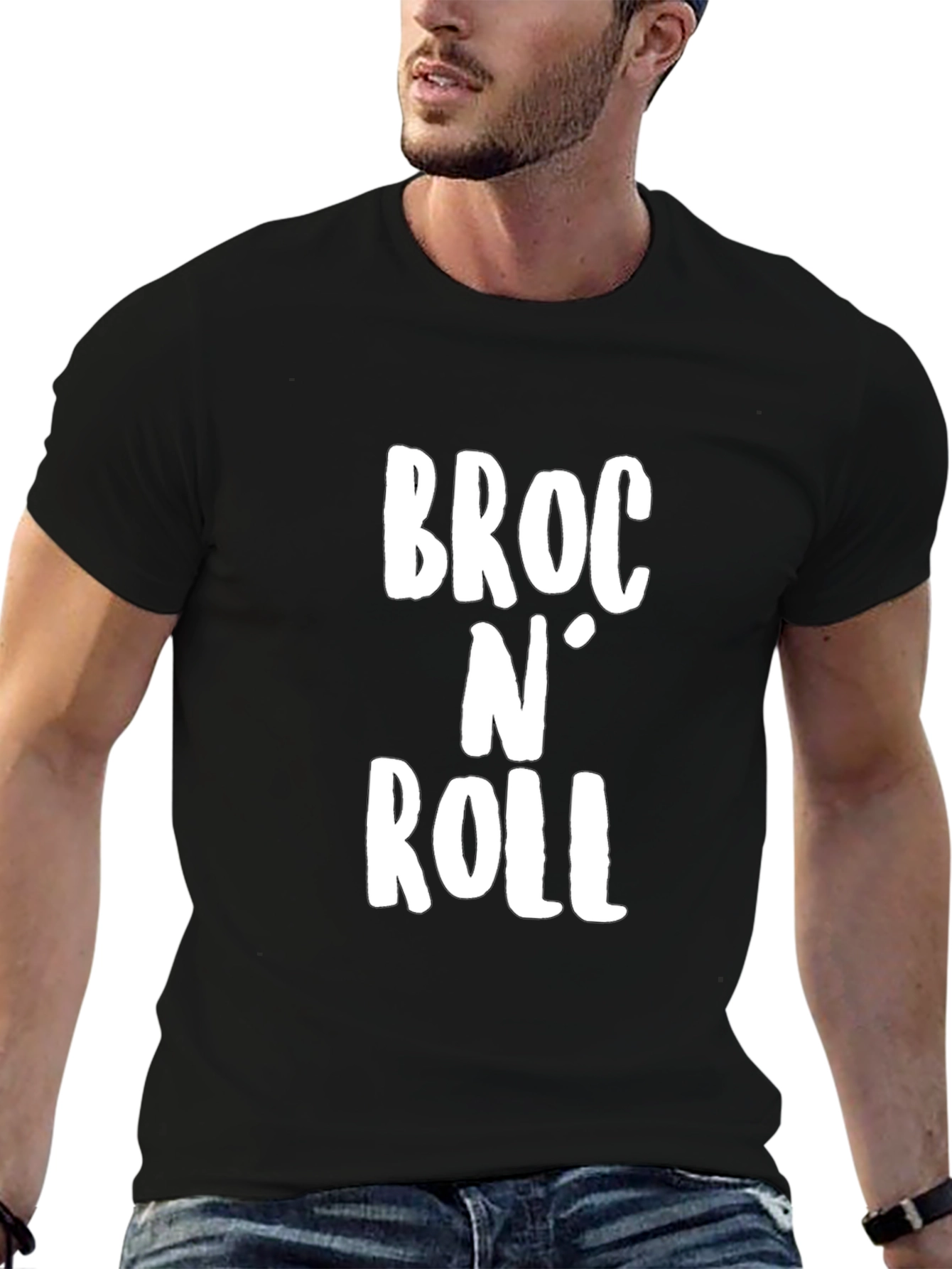 Broc N Roll Graphic Tee - Trendy Slogan T-Shirt