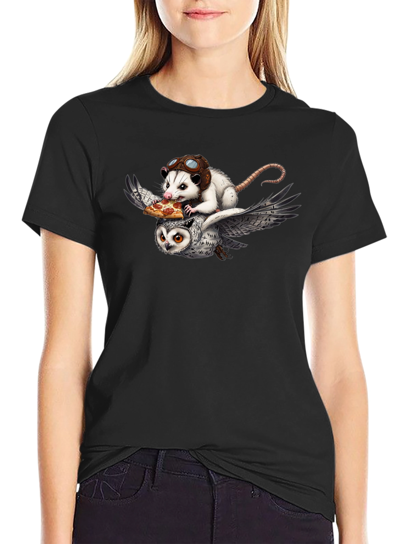 Opossum & Owl Pizza Flight T-Shirt