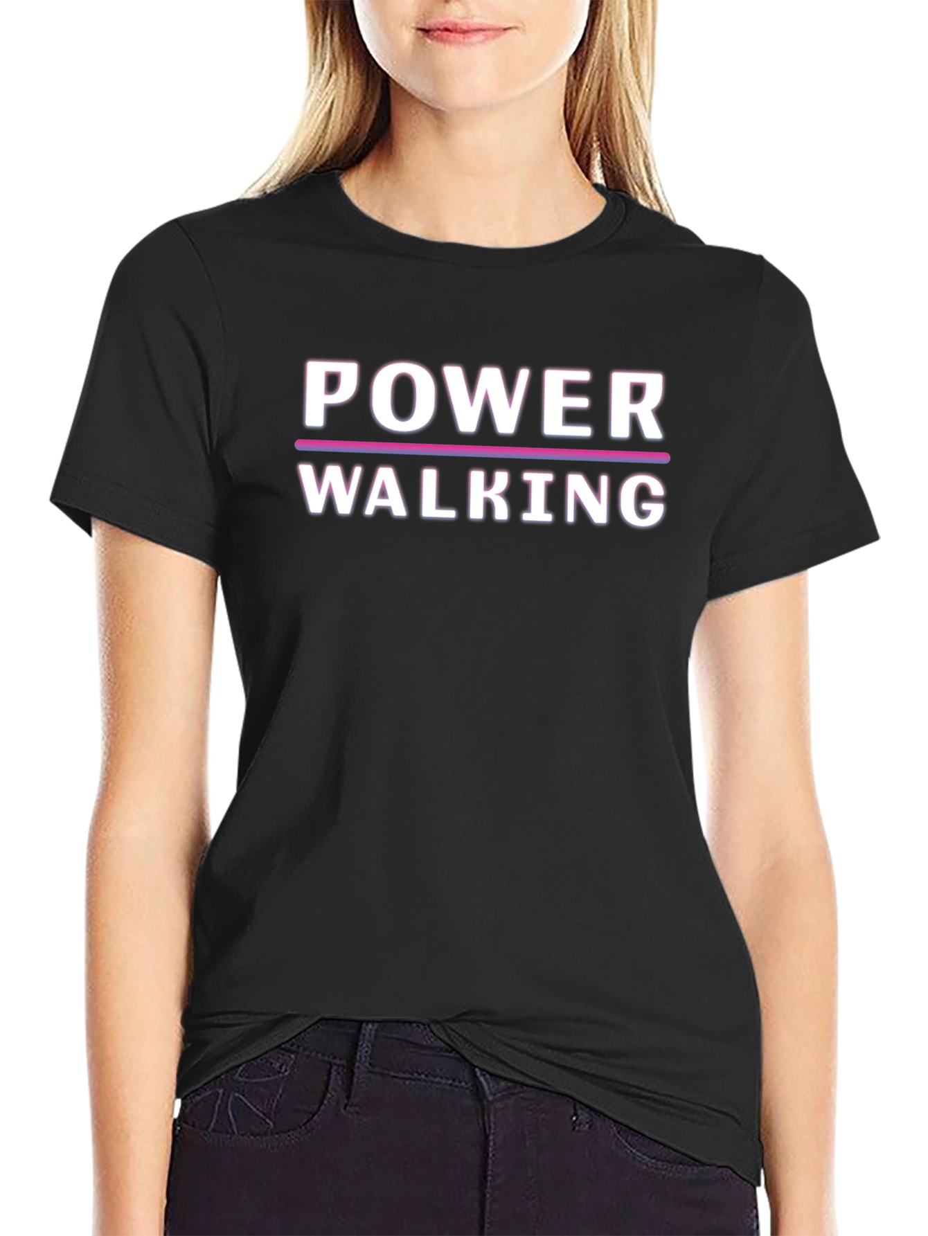 Power Walking Graphic Tee - Black Unisex T-Shirt
