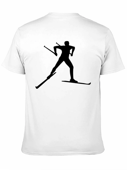 Skiing Silhouette Graphic Tee - Black