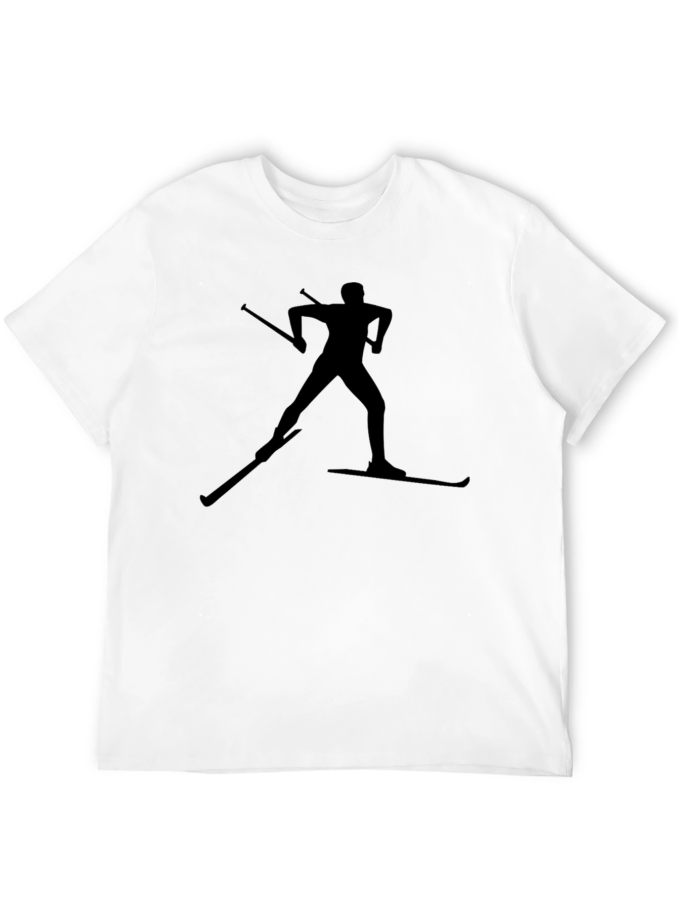 Skiing Silhouette Graphic Tee - Black