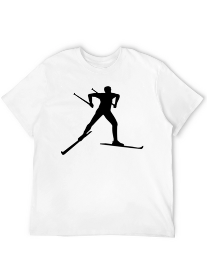 Skiing Silhouette Graphic Tee - Black
