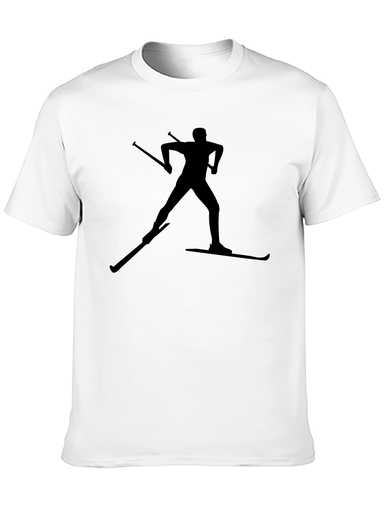 Skiing Silhouette Graphic Tee - Black