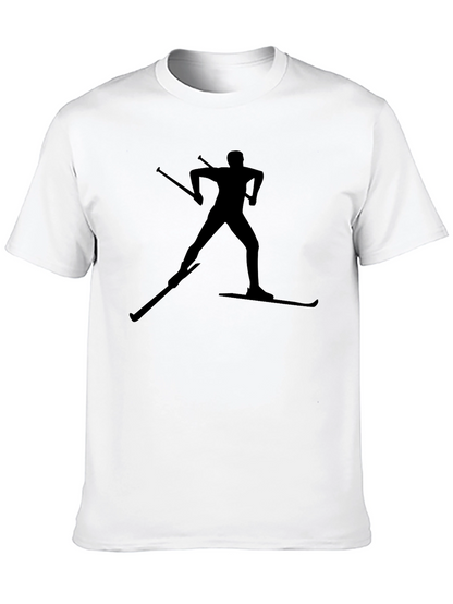 Skiing Silhouette Graphic Tee - Black