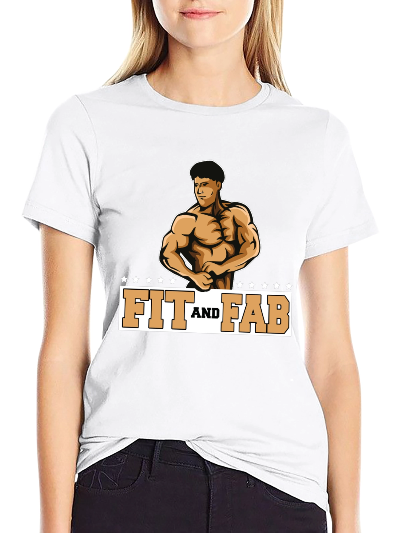 Fit and Fab Black Graphic Tee - Gym Ready