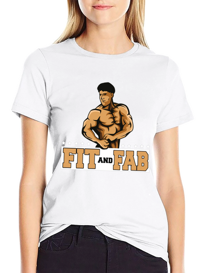 Fit and Fab Black Graphic Tee - Gym Ready