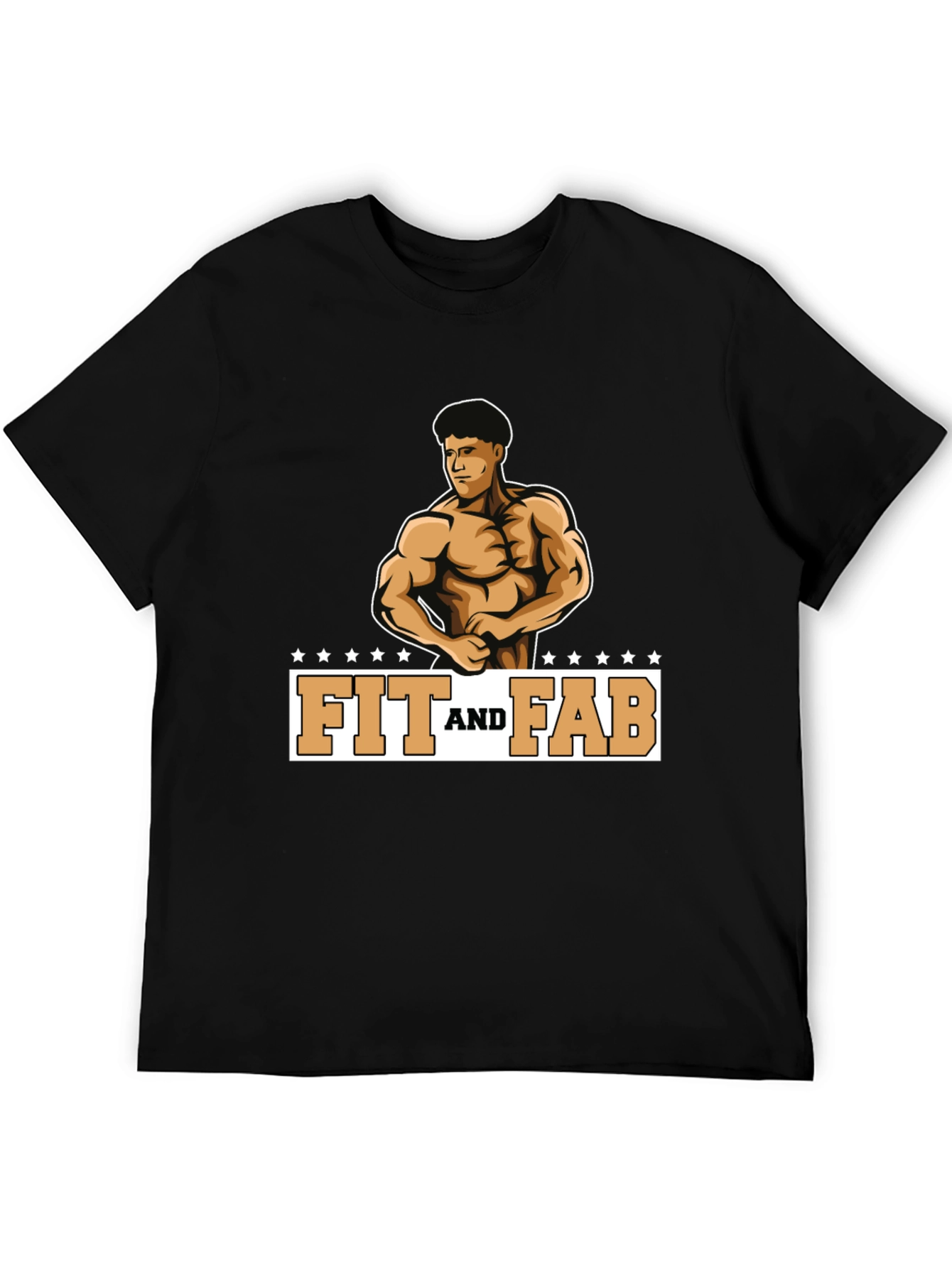 Fit and Fab Black Graphic Tee - Gym Ready