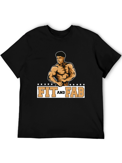 Fit and Fab Black Graphic Tee - Gym Ready