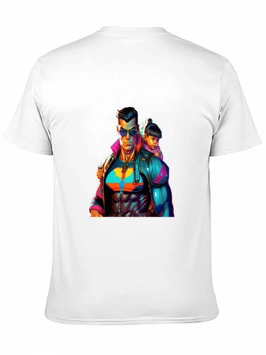 Superhero Dad & Daughter T-Shirt - Black Cotton