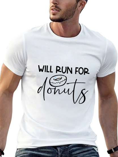 Will Run for Donuts Black Graphic Tee