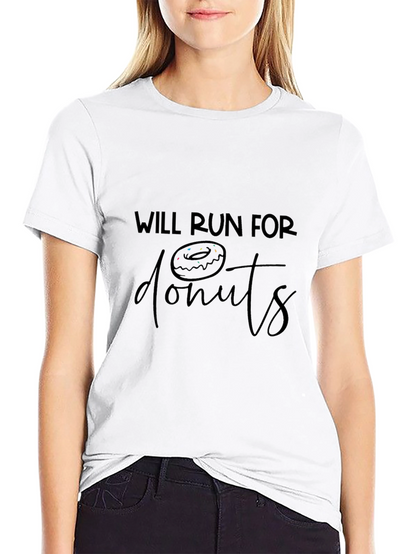 Will Run for Donuts Black Graphic Tee