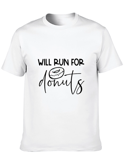 Will Run for Donuts Black Graphic Tee