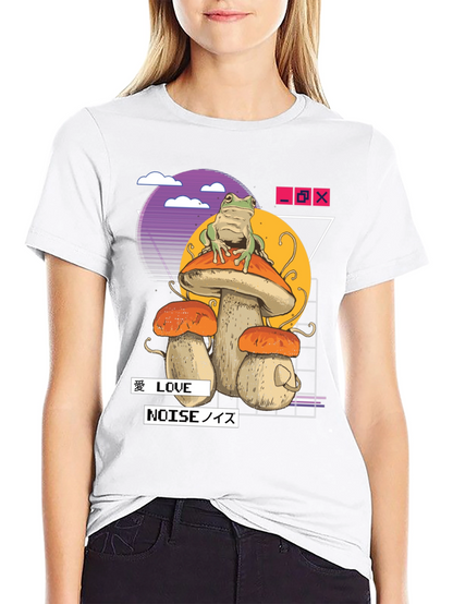 Frog on Mushroom Aesthetic T-Shirt