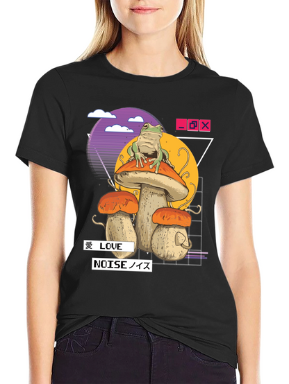 Frog on Mushroom Aesthetic T-Shirt