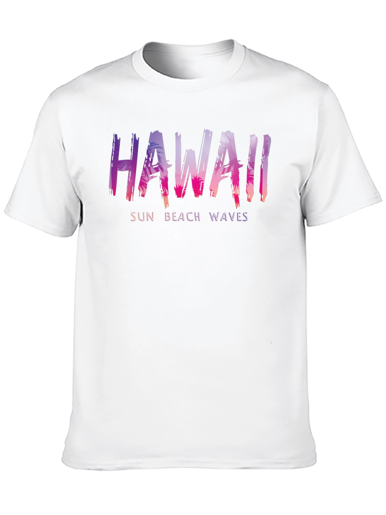 Hawaii Sun Beach Waves Mens Black T-Shirt