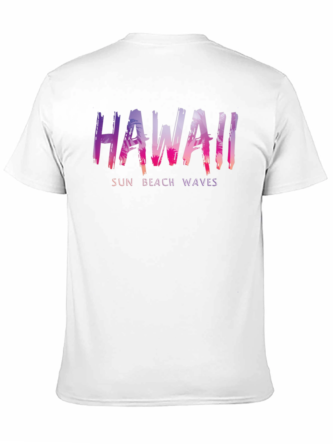 Hawaii Sun Beach Waves Mens Black T-Shirt