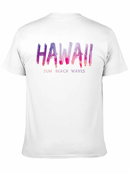 Hawaii Sun Beach Waves Mens Black T-Shirt