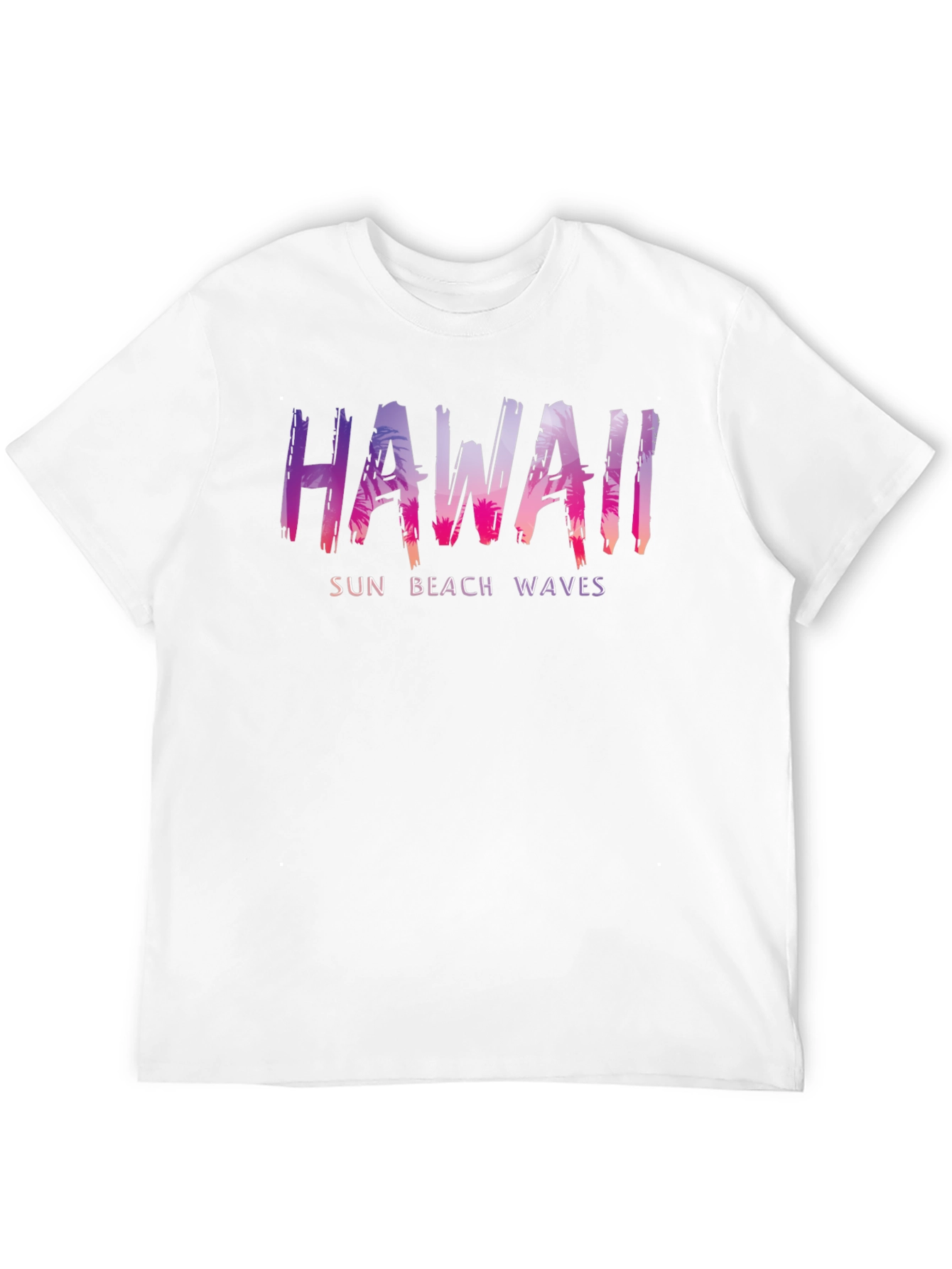 Hawaii Sun Beach Waves Mens Black T-Shirt