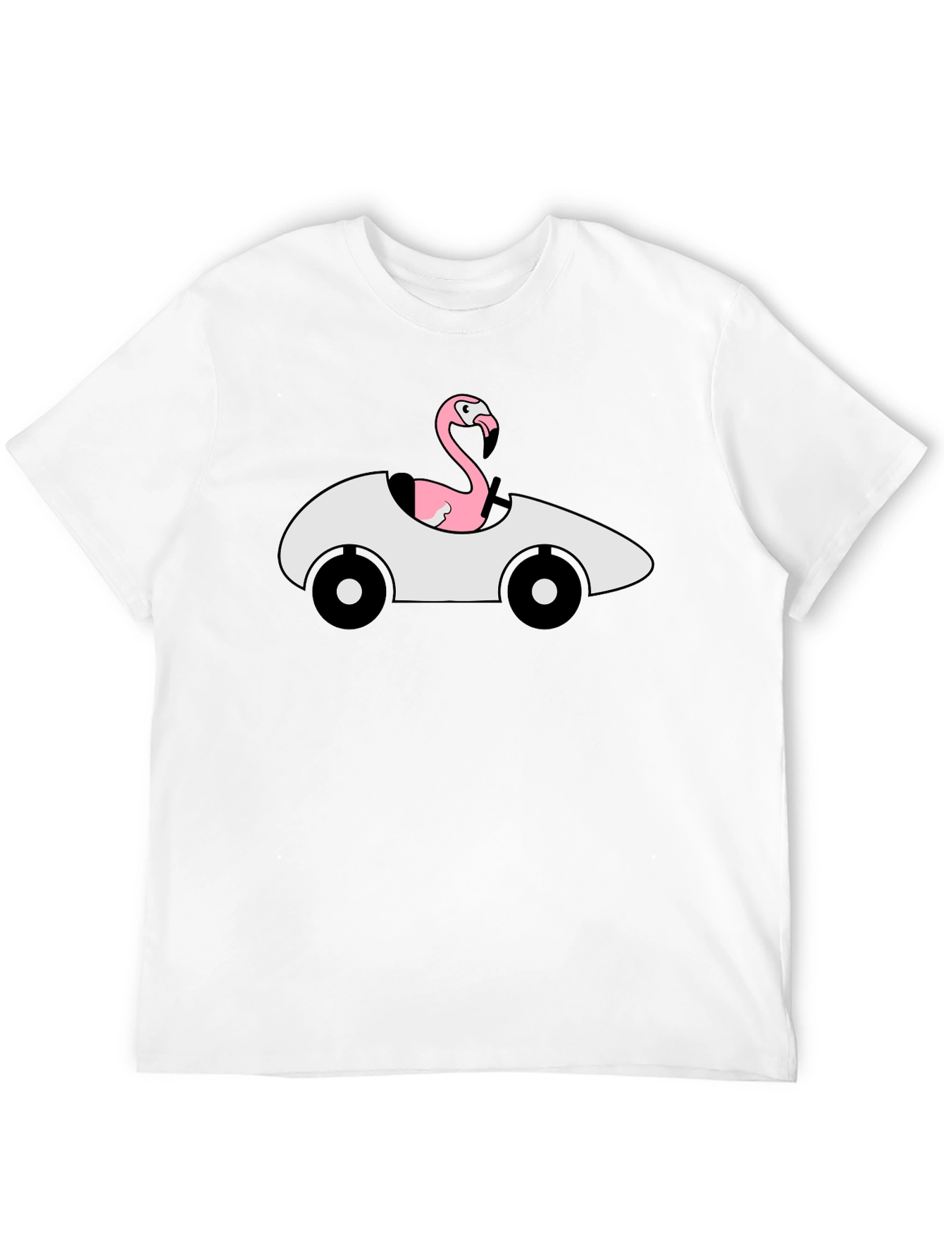 Flamingo Driving Car Graphic T-Shirt