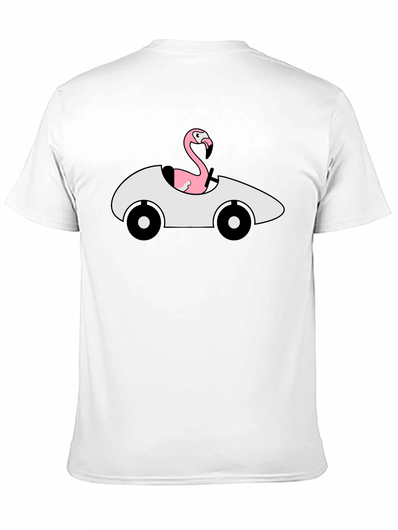 Flamingo Driving Car Graphic T-Shirt