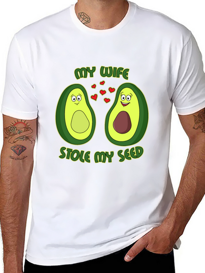 My Wife Stole My Seed Avocado Couple T-Shirt