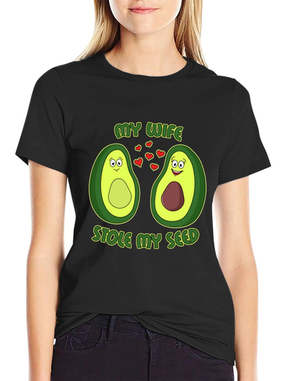 My Wife Stole My Seed Avocado Couple T-Shirt
