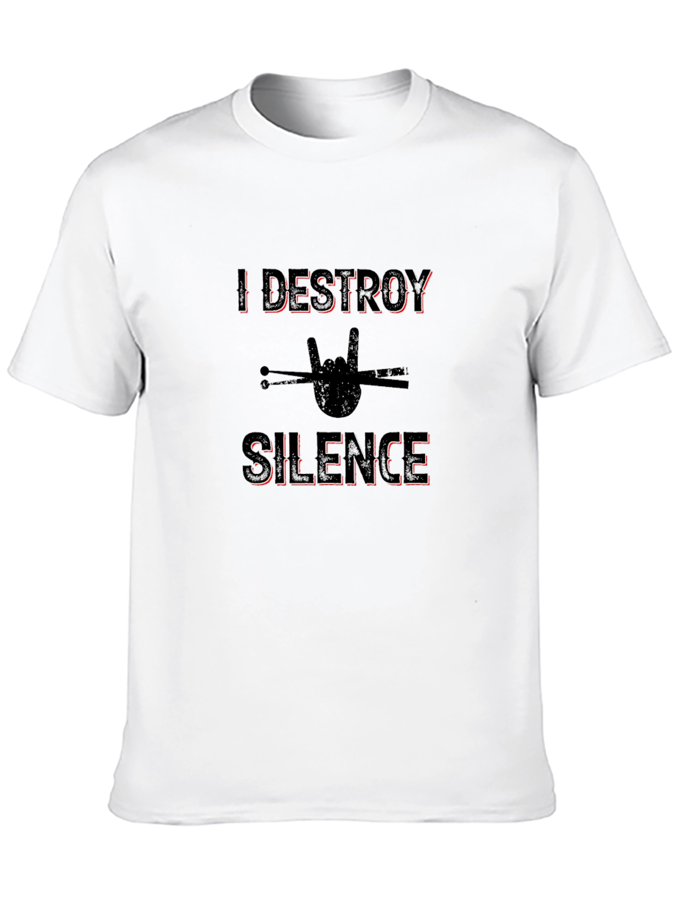 I Destroy Silence Drummer T-Shirt Rock Music