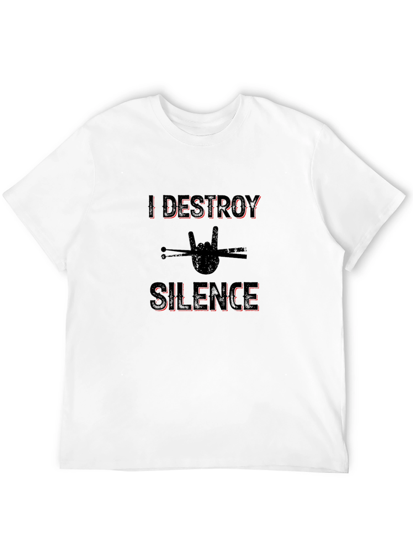 I Destroy Silence Drummer T-Shirt Rock Music