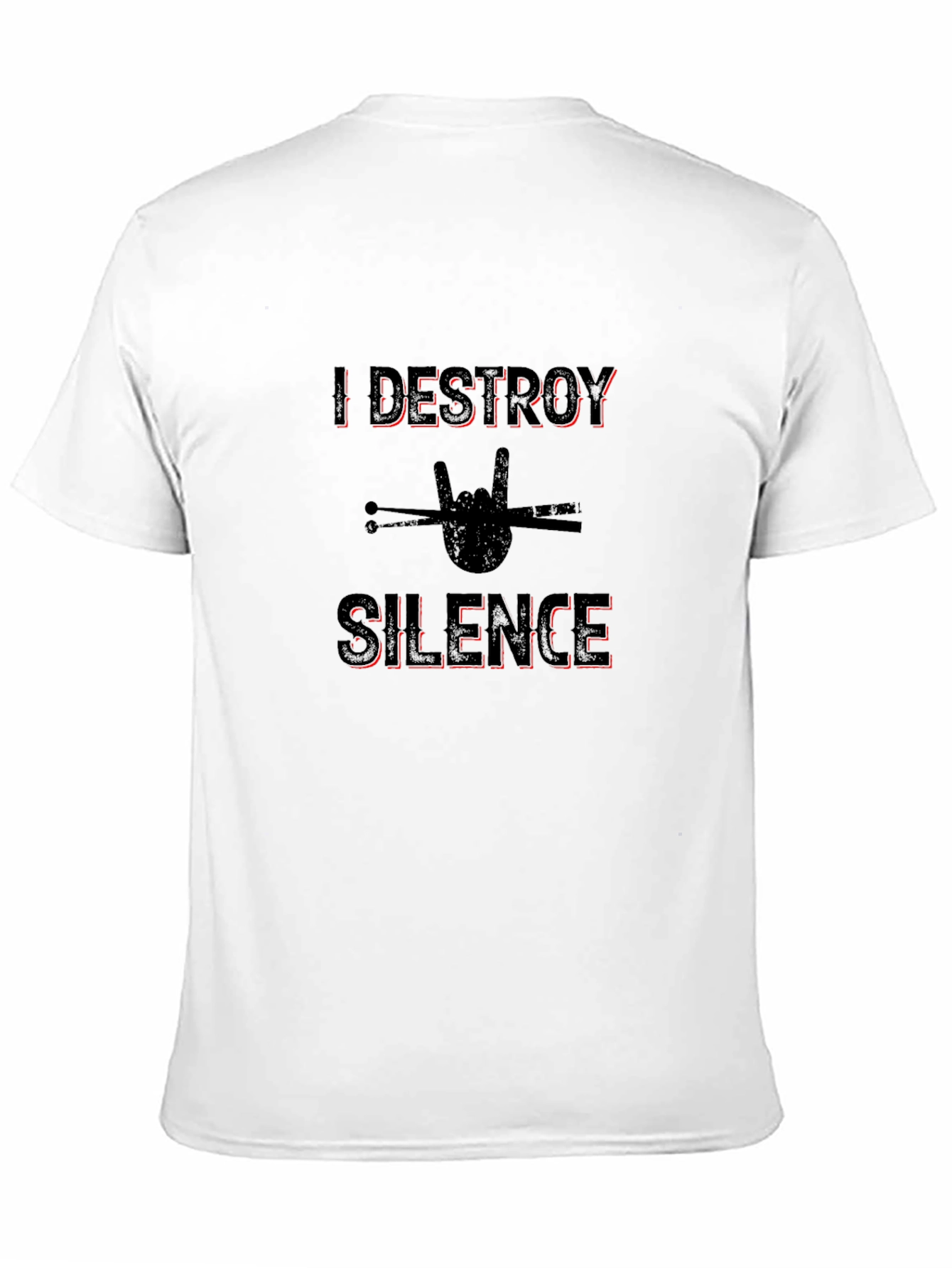 I Destroy Silence Drummer T-Shirt Rock Music