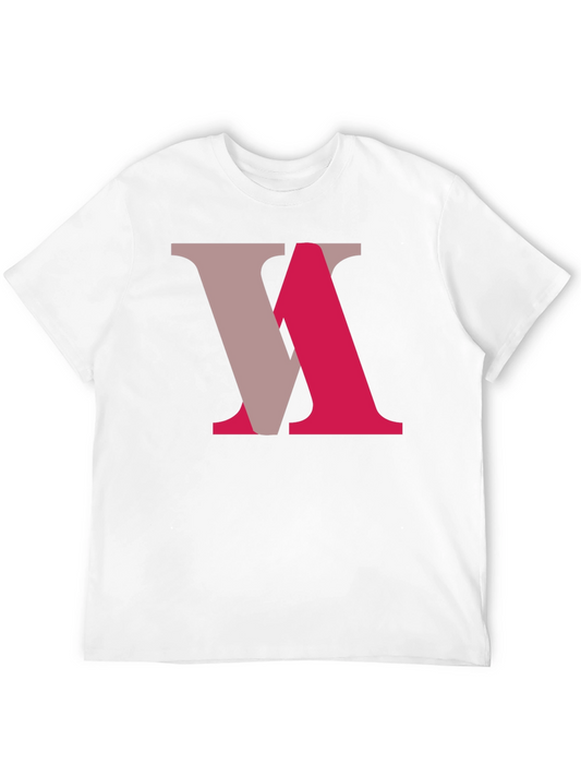 Abstract Letter Graphic Tee - Black