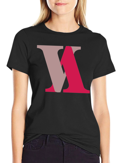 Abstract Letter Graphic Tee - Black