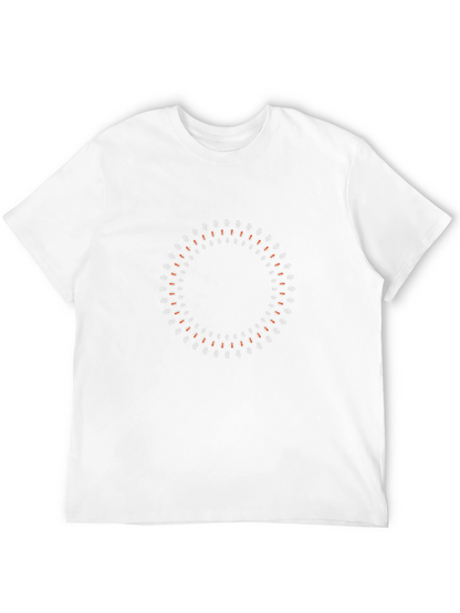 Abstract Circle Graphic Tee - Mens Black Casual Shirt