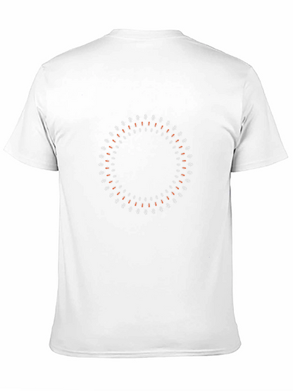 Abstract Circle Graphic Tee - Mens Black Casual Shirt