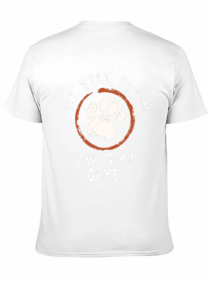 Sit Stay Train Dog Paw T-Shirt