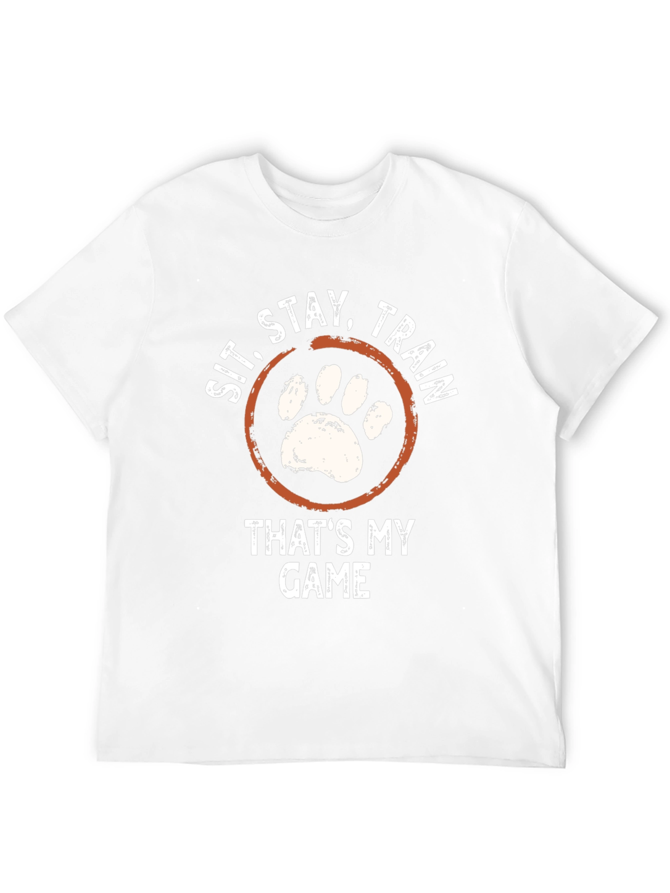 Sit Stay Train Dog Paw T-Shirt