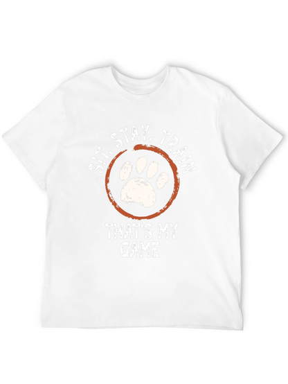 Sit Stay Train Dog Paw T-Shirt