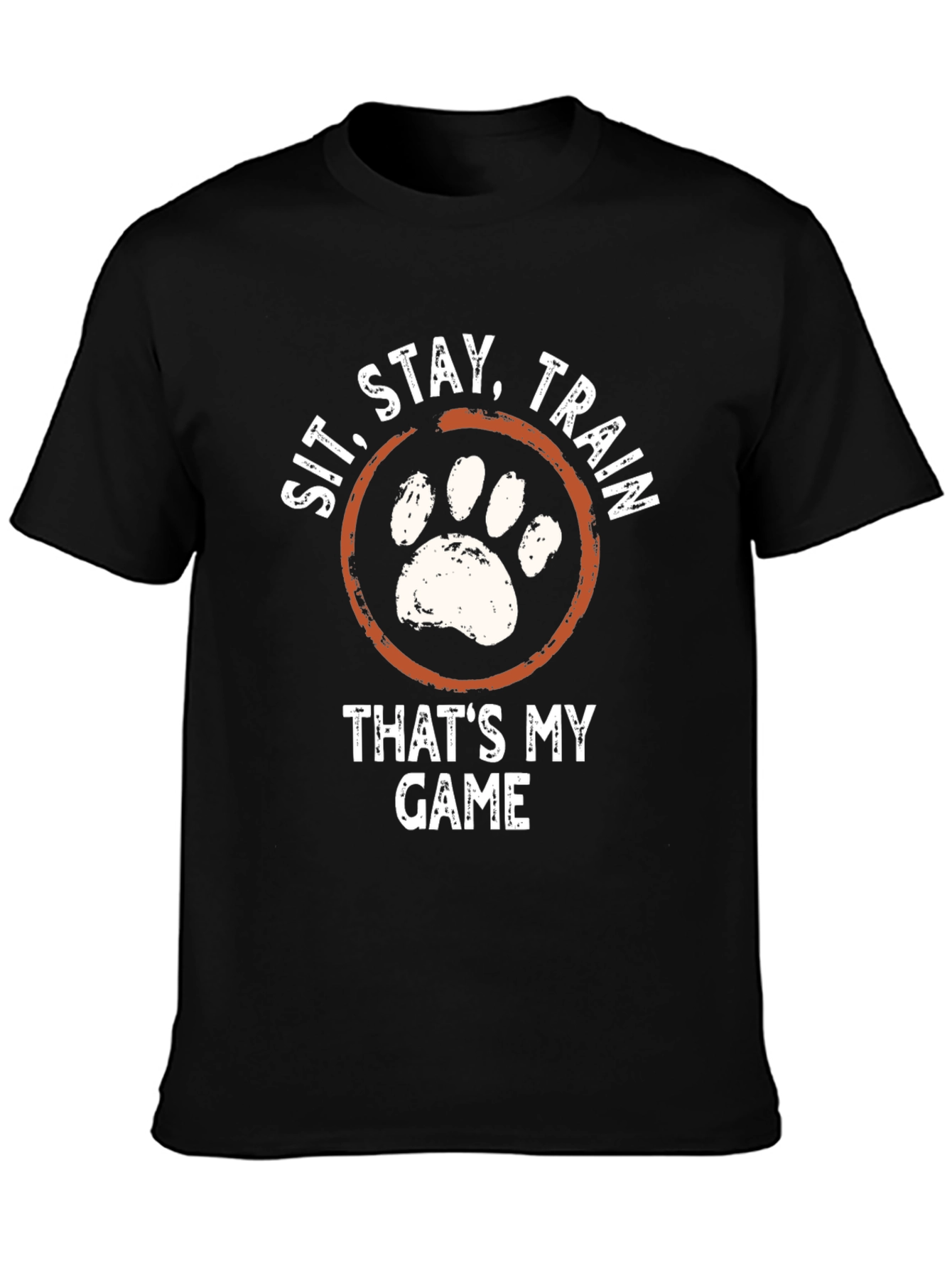 Sit Stay Train Dog Paw T-Shirt