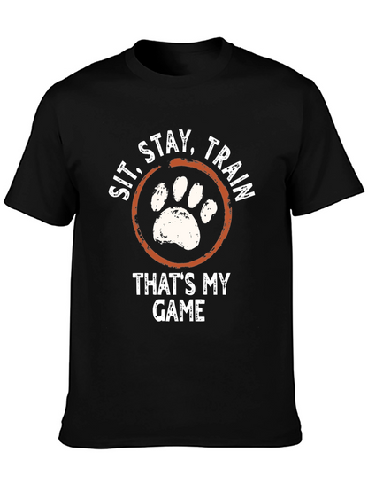 Sit Stay Train Dog Paw T-Shirt