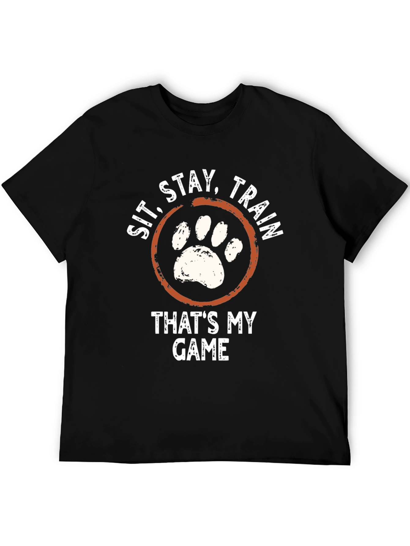 Sit Stay Train Dog Paw T-Shirt