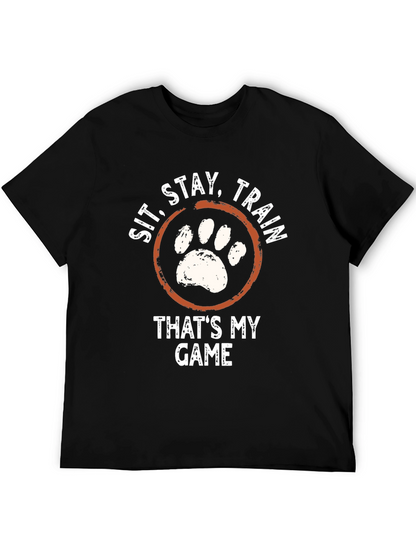 Sit Stay Train Dog Paw T-Shirt