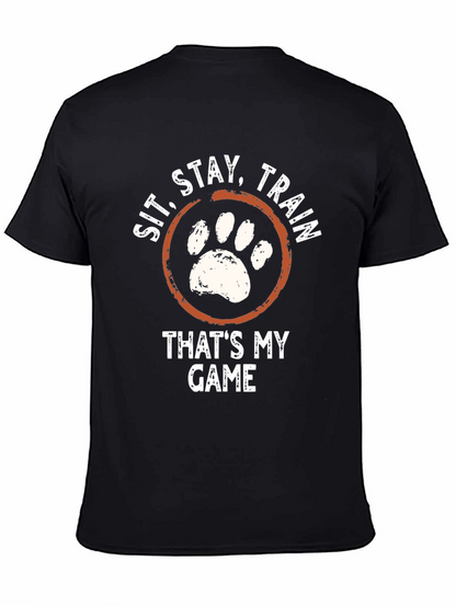 Sit Stay Train Dog Paw T-Shirt