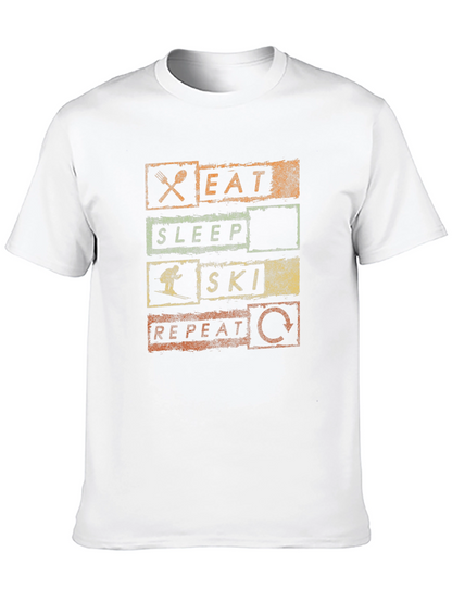 Eat Sleep Ski Repeat Graphic Tee