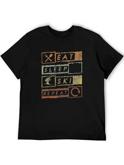 Eat Sleep Ski Repeat Graphic Tee