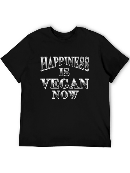 Happiness is Vegan Now - Graphic T-Shirt