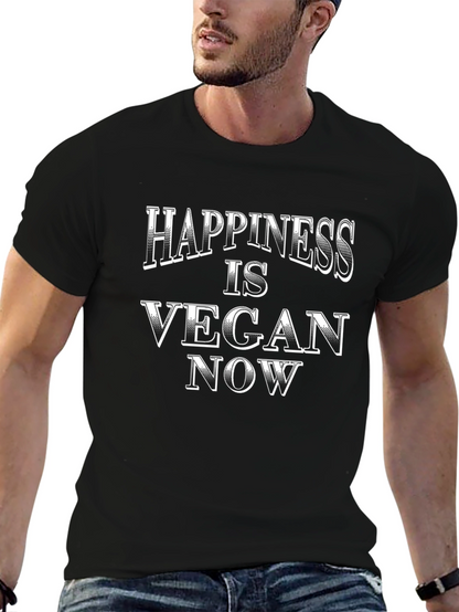 Happiness is Vegan Now - Graphic T-Shirt